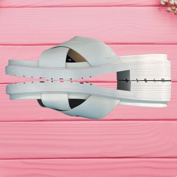 LAUREN Ralph Lauren Kelsie Slide Sandals Women Size 9 White Slip on - Picture 6 of 9